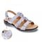 Revere Toledo Backstrap Leather Sandals - on Sale - Women's - Teal Snake - Strap Detail