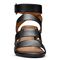 Vionic Perk Blaire - Women's Strappy Heel - Black Tumbled Leather - 6 front view