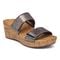 Vionic Pepper Women's Wedge Slip-on Sandal - Gunmetal Metallic Foil 1 profile view