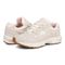 Vionic Walker Women's Plantar Fasciitis Shoe - Suede - Cream/peach - pair left angle