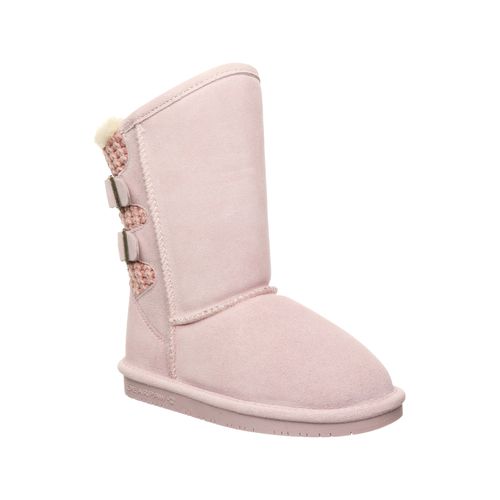 Bearpaw Boshie Youth - Kids' Suede Boots - 1669Y  635 - Pale Pink - Profile View