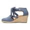 Vionic Kaitlyn Women's Wedge Orthotic Sandal - Denim - 2 left view