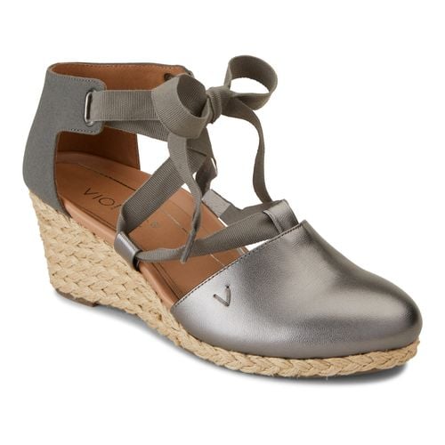 Vionic Kaitlyn Women's Wedge Orthotic Sandal - Pewter Metallic - 1 main view