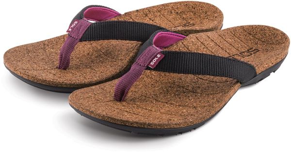 SOLE Women's Santa Cruz Cork Flip - Black - Alt-front