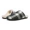 Vionic Alfons Men's Orthotic Slipper - Black Plaid - pair left angle