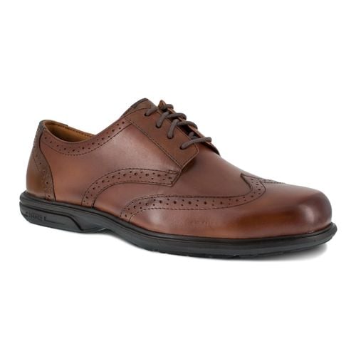 Florsheim Work Loedin Men's Steel Toe Dress Wingtip Lace-up Shoe - Brown - Profile View