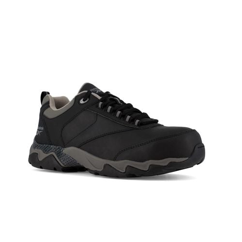 Reebok Work Beamer Comp Toe EH Work Shoe - Black with Grey Trim - Profile View