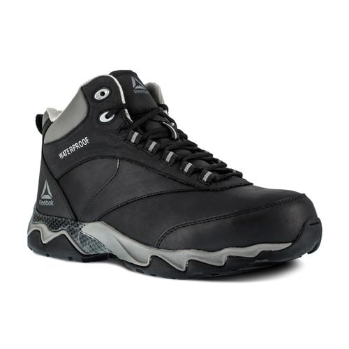 Reebok Work Beamer Comp Toe EH Work Boot - Black with Grey Trim - Profile View