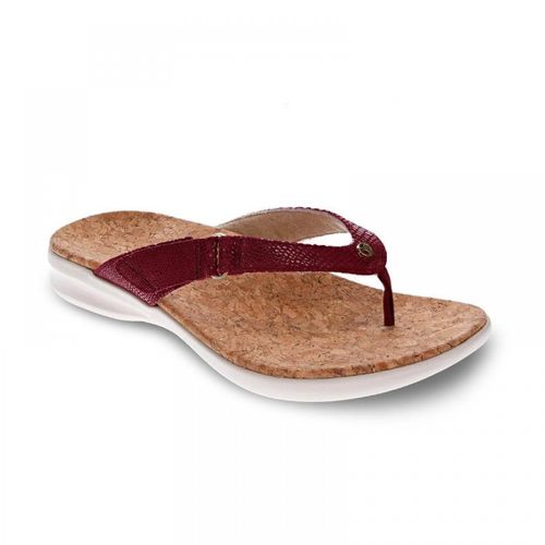 Revere Napoli Flip Flop - Women's - Cherry Lizard - Angle