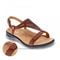 Revere Santa Fe Back Back Strap Sandals - Women's - Cognac - Strap Detail