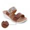 Revere Sorrento Slip Wedge - Women's - Cognac - Strap Detail