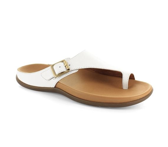 Strive Java Women's Comfortable and Arch Supportive Sandals - White - Angle